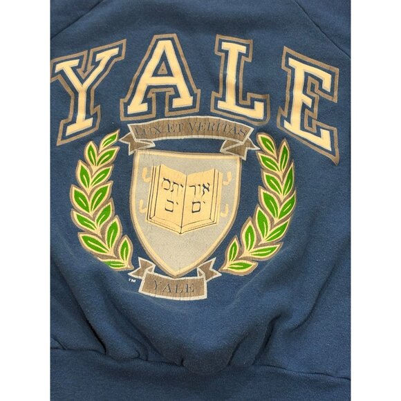 Vintage 80's Yale University TNT Crewneck Sweatshirt Blue Men's Size XS - Picture 5 of 6